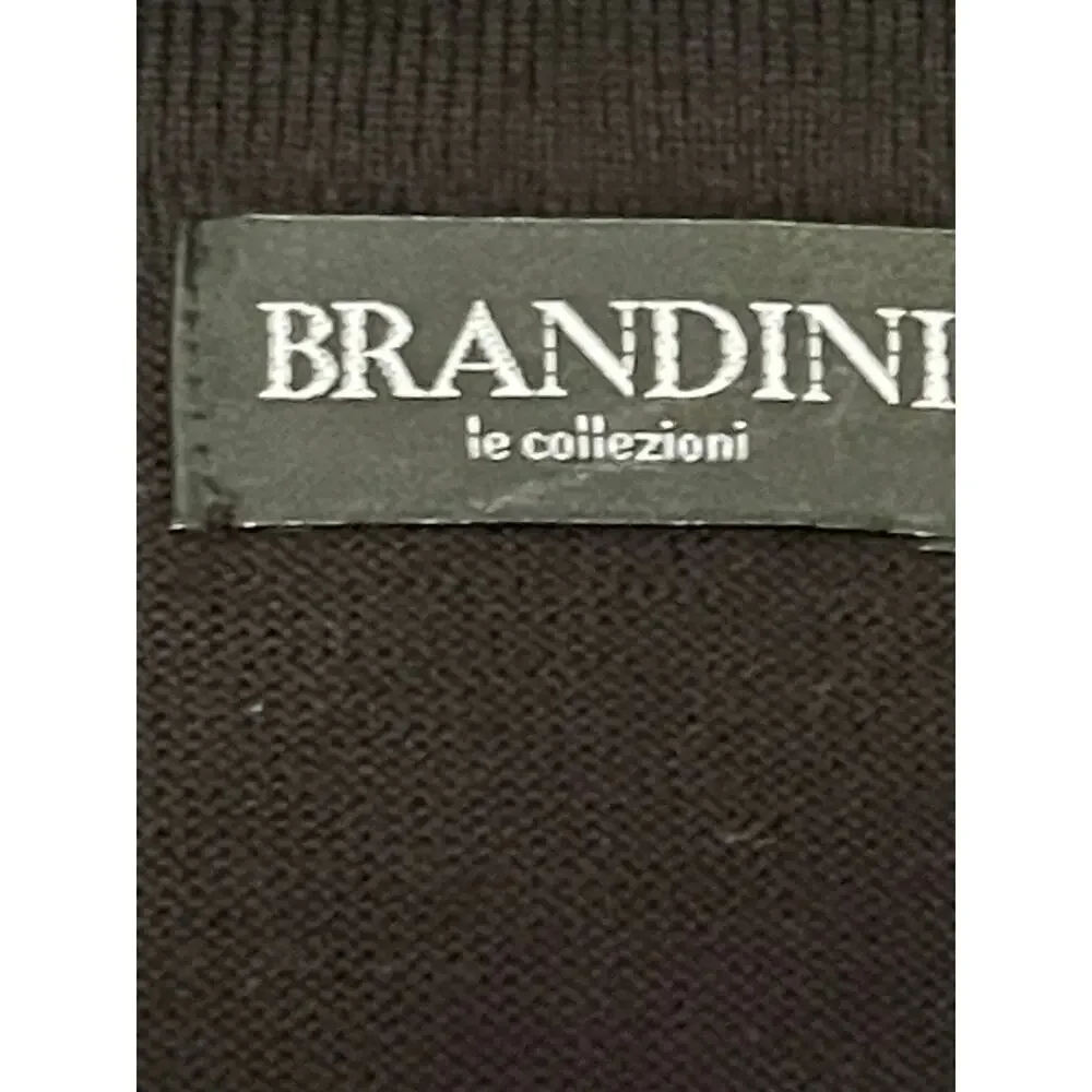 Brandini Mens Black Long Sleeve 2-Button Polo Lightweight Sweater Size XL